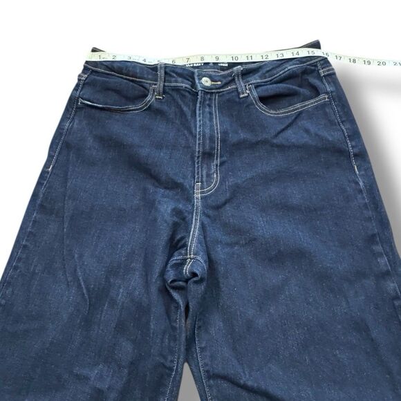 Old Navy High Rise Loose Straight Leg Denim Blue Stretch Pants Women’s Size 12T - Picture 3 of 13